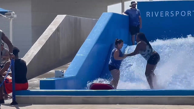 OKC Riversport-Tavia tries surfing